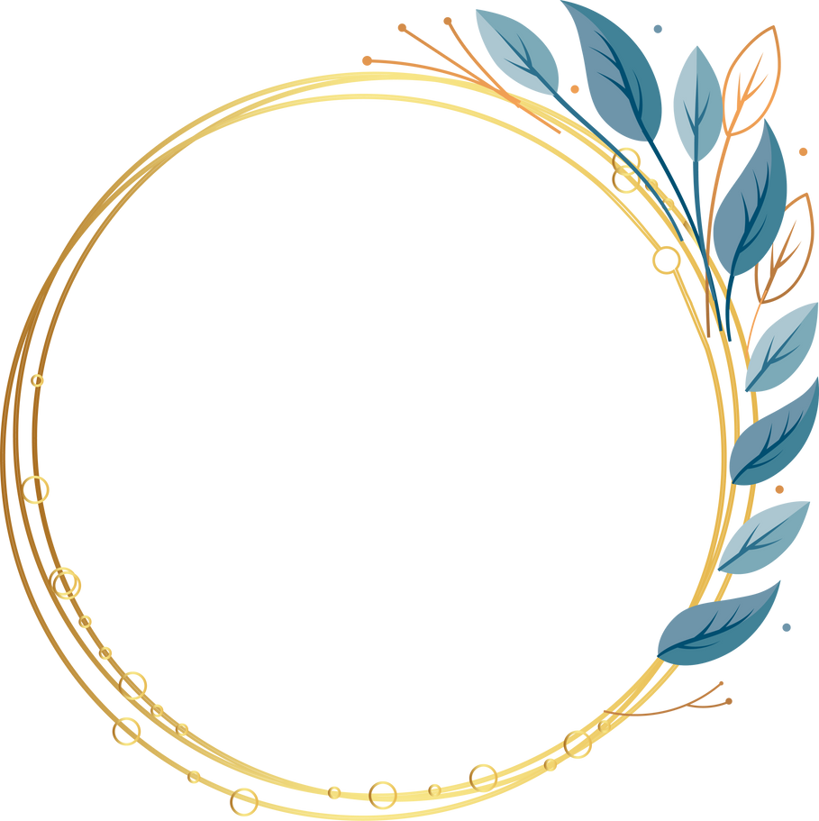 Circular Frame with Leaves Illustration