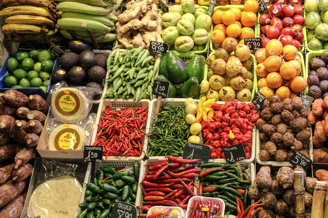 Fruits and Vegetables in the Market